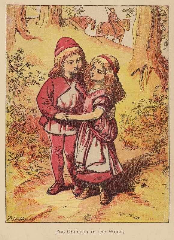 As crianças no bosque (gravura a cores) de Thomas Dalziel
