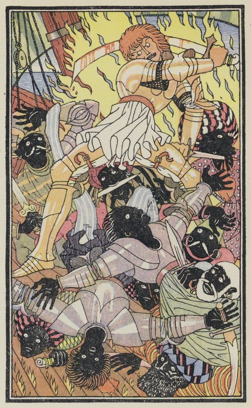 Ilustração para O Decameron de Boccaccio (litografia a cores) de Thomas Derrick