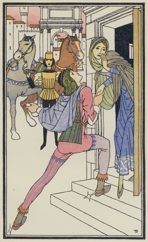 Ilustração para O Decameron de Boccaccio (litografia a cores) de Thomas Derrick