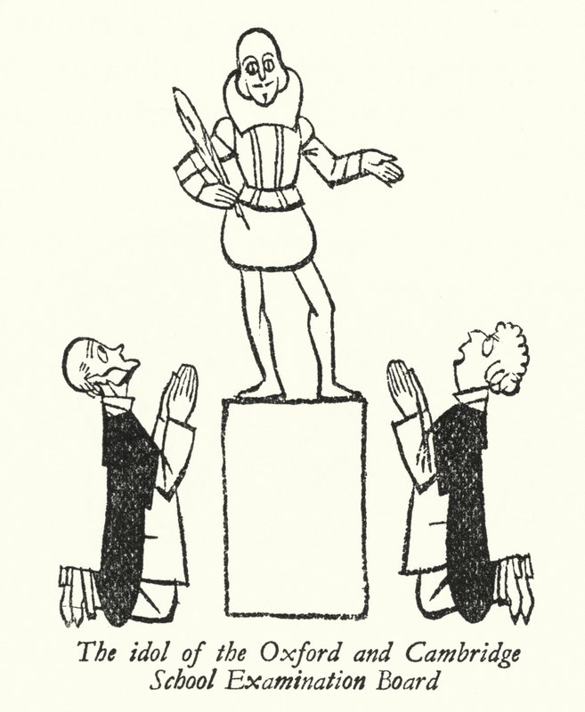 William Shakespeare, o ídolo do Oxford and Cambridge School Examination Board (litografia) de Thomas Derrick