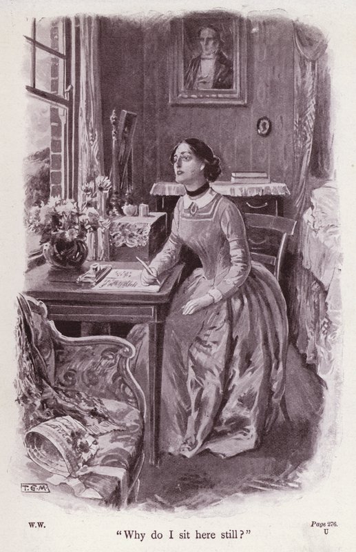 Ilustração para The Woman In White by Wilkie Collins (litho) de Thomas Eyre Macklin