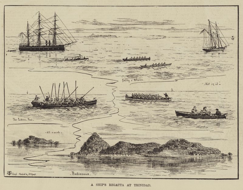 Regata de um navio em Trinidad de Thomas Harrington Wilson