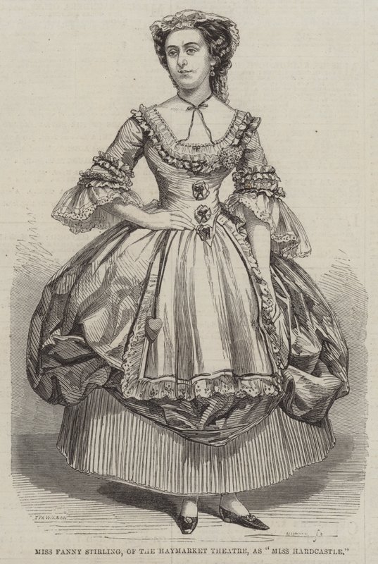 Senhorita Fanny Stirling, do Teatro Haymarket, como Miss Hardcastle de Thomas Harrington Wilson