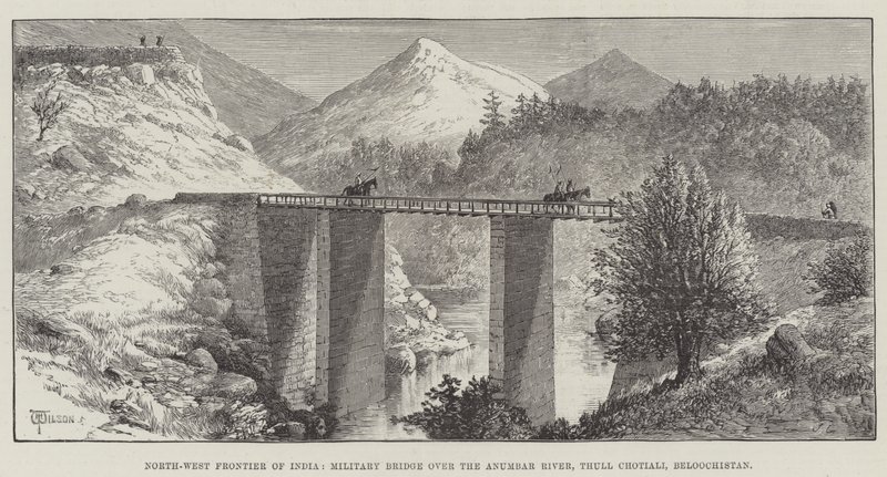 Fronteira Noroeste da Índia, Ponte Militar sobre o Rio Anumbar, Thull Chotiali, Beloochistan de Thomas Harrington Wilson