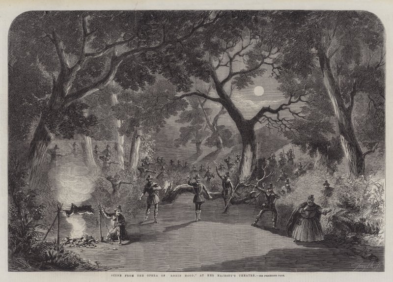 Cena da Ópera de Robin Hood, no Teatro de Sua Majestade de Thomas Harrington Wilson