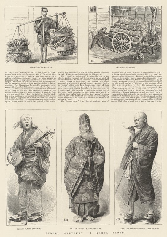Esboços de ruas em Tokio, Japão de Thomas Harrington Wilson