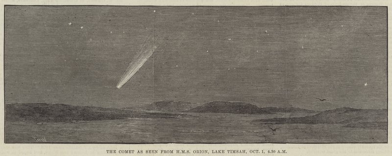 O Cometa visto do HMS Orion, Lago Timsah, 1 de outubro, 4h30 de Thomas Harrington Wilson