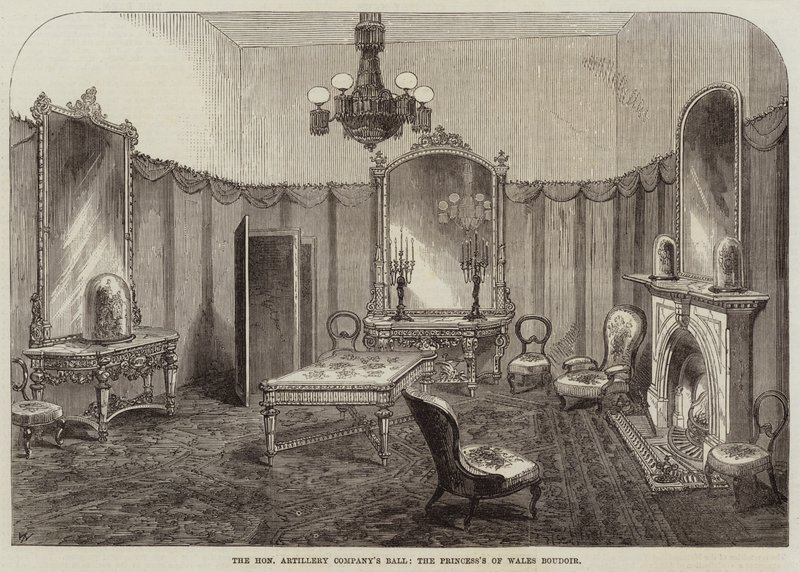 O Honourable Ball da Companhia de Artilharia, o Boudoir da Princesa de Gales de Thomas Harrington Wilson