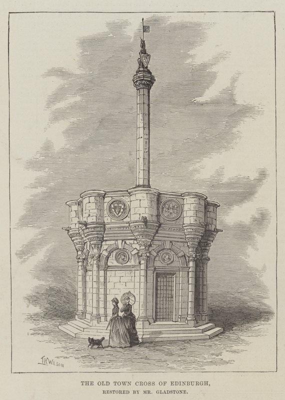 A Cruz da Cidade Velha de Edimburgo, restaurada pelo Sr. Gladstone de Thomas Harrington Wilson