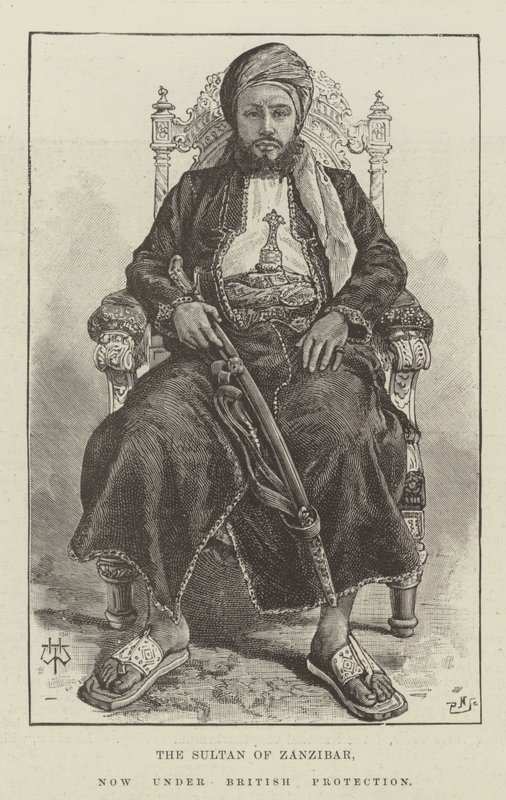 O sultão de Zanzibar, agora sob proteção britânica de Thomas Harrington Wilson