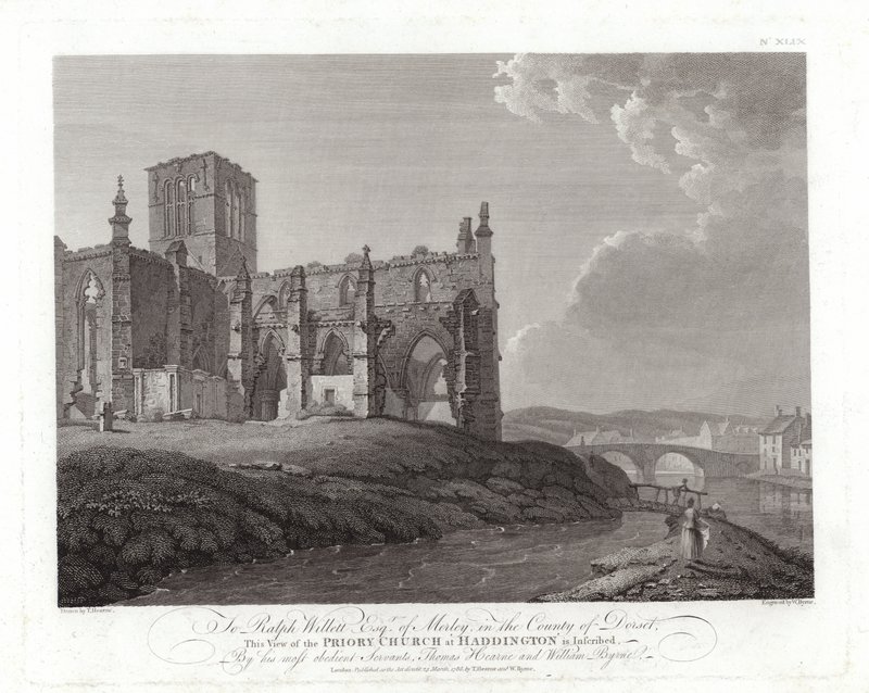 Igreja do Priorado em Haddington de Thomas Hearne