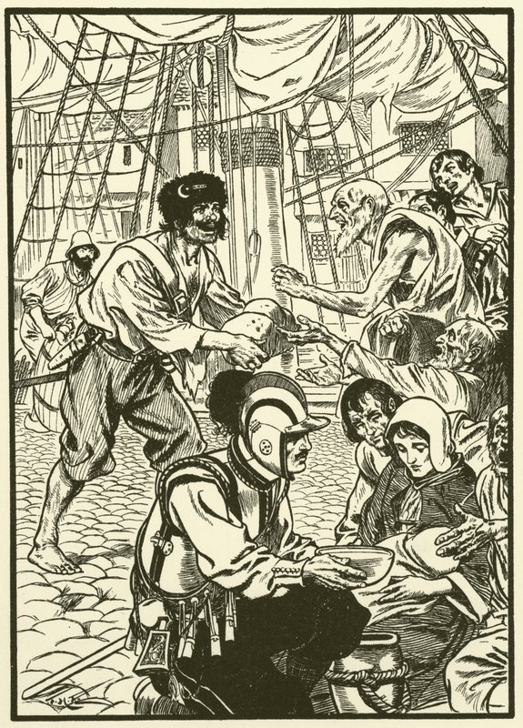 Alimentar os cidadãos com fome (gravura) de Thomas Heath Robinson