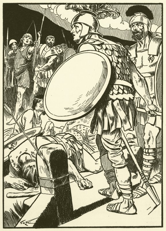 Horácio na ponte (gravura) de Thomas Heath Robinson