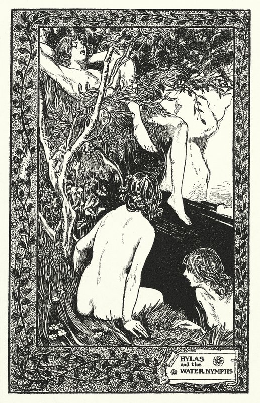 Hylas e as ninfas da água (litografia) de Thomas Heath Robinson