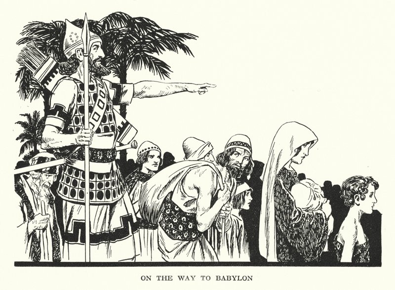 A caminho da Babilónia (litografia) de Thomas Heath Robinson