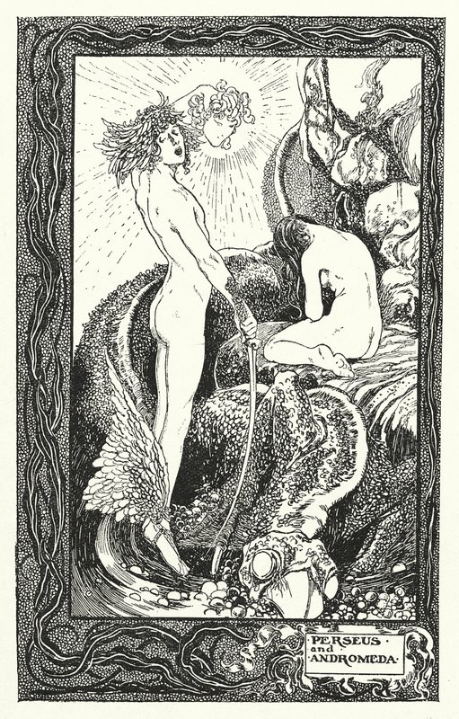 Perseu e Andrómeda (litografia) de Thomas Heath Robinson