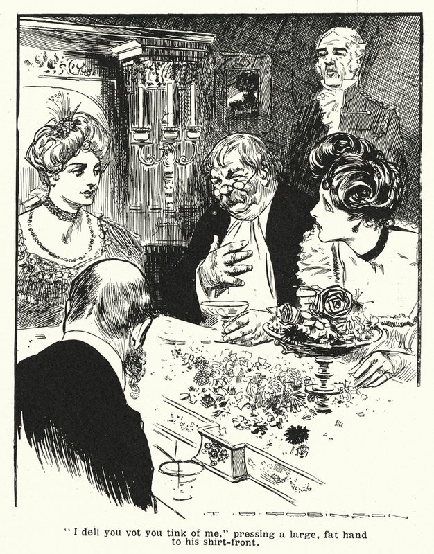 Professor que explica a sua invenção, o Thoughtograph (litografia) de Thomas Heath Robinson