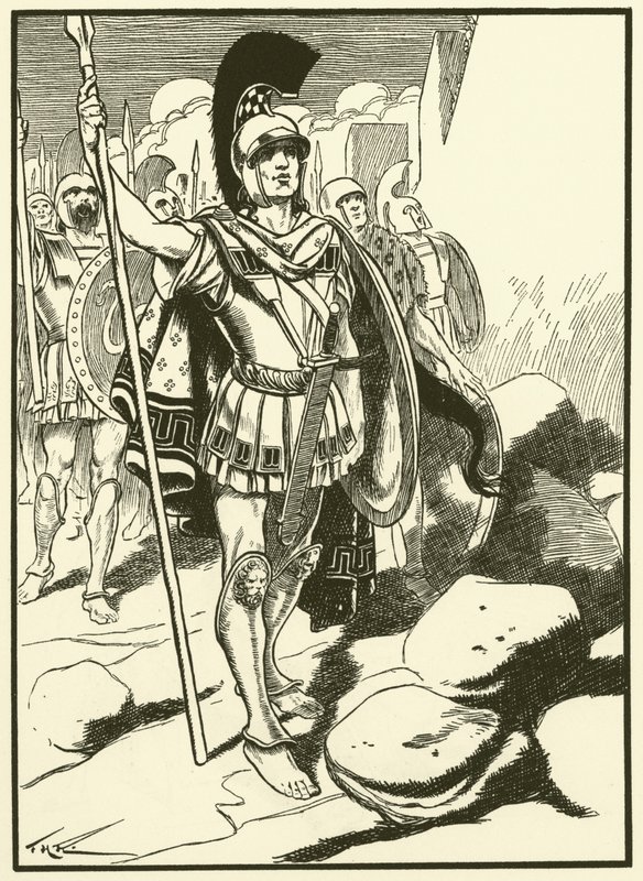 Os gregos à porta de Troia (gravura) de Thomas Heath Robinson
