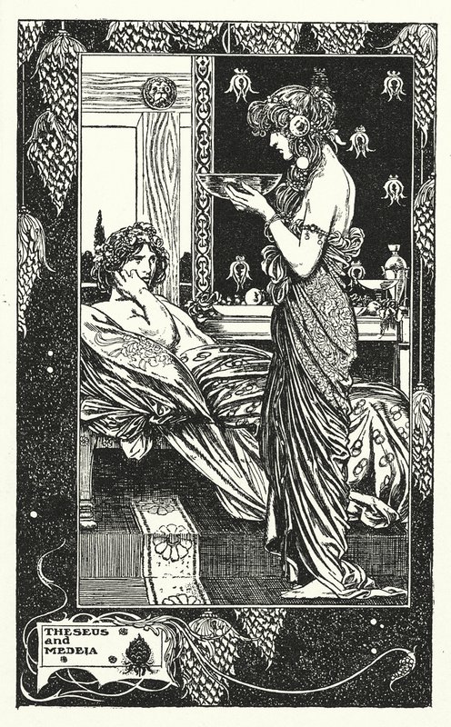Teseu e Medeia (litografia) de Thomas Heath Robinson