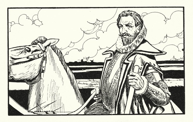 Guilherme, o Silencioso, um herói da Holanda (litografia) de Thomas Heath Robinson