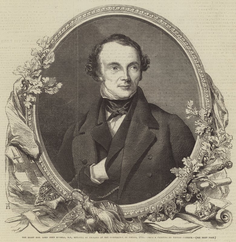 O Honrado Senhor Lord John Russell, MP, Ministro da Inglaterra na Conferência de Viena, 1855 de Thomas Heathfield Carrick