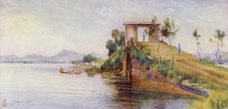 Hangchow, uma ponte sobre a calçada, West Lake de Thomas Hodgson Liddell