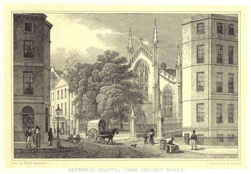 Capela Católica, de Picardy Place (gravura) de Thomas Hosmer (after) Shepherd
