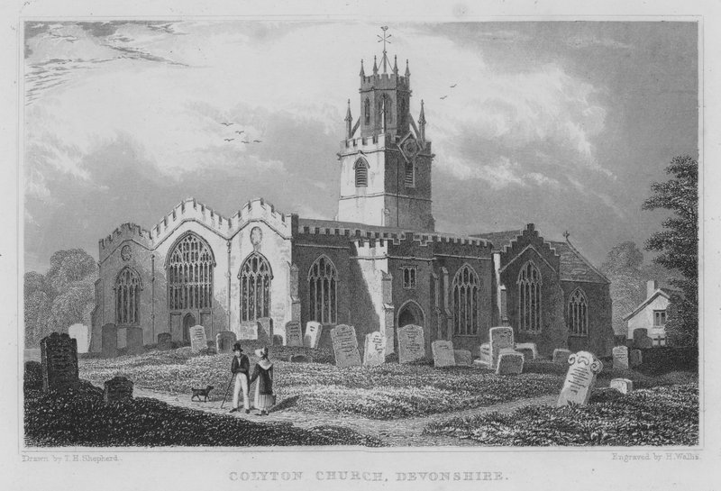 Colyton Church, Devonshire (gravura) de Thomas Hosmer (after) Shepherd