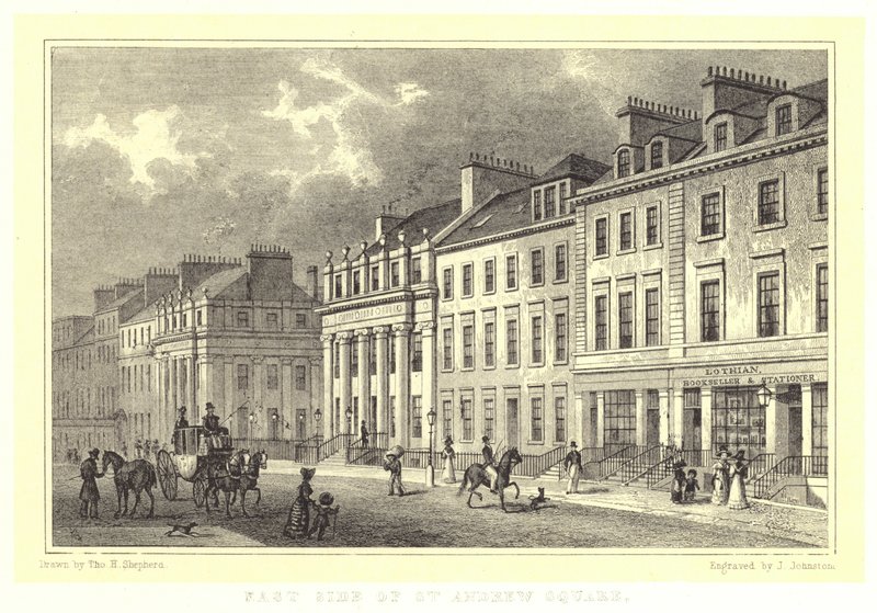 Lado Leste da Praça de Santo André (gravura) de Thomas Hosmer (after) Shepherd