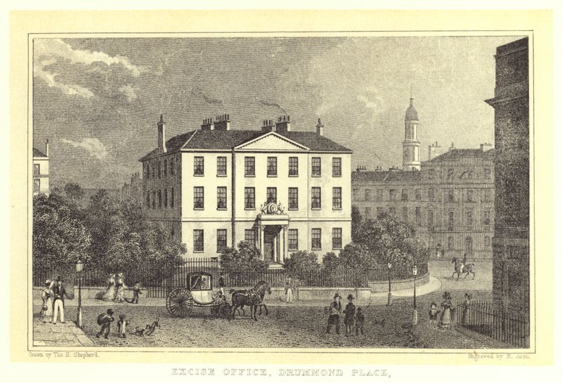 Excise Office, Drummond Place (gravura) de Thomas Hosmer (after) Shepherd