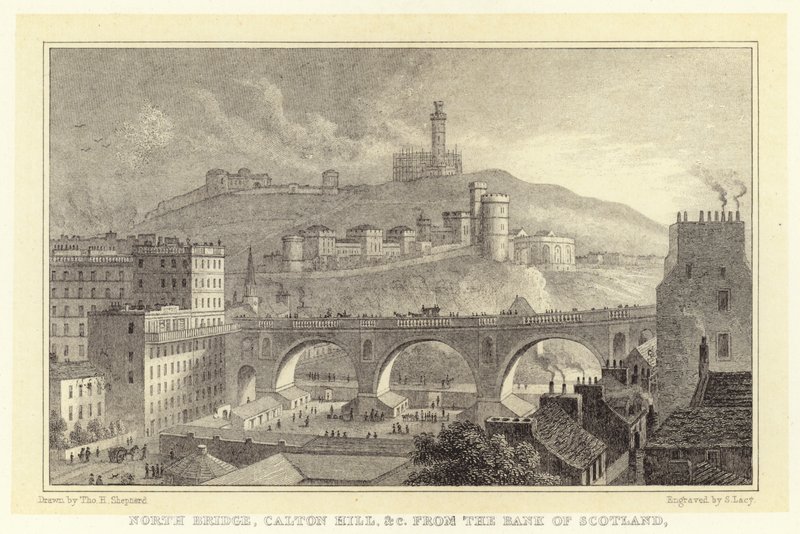 Ponte Norte, Caton Hill etc. do Bank of Scotland (gravura) de Thomas Hosmer (after) Shepherd