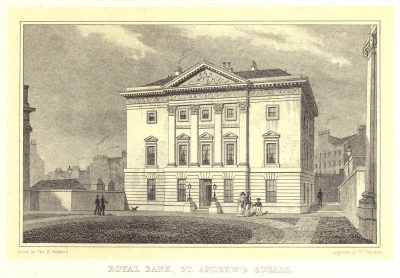 Royal Bank, Praça de Santo André (gravura) de Thomas Hosmer (after) Shepherd
