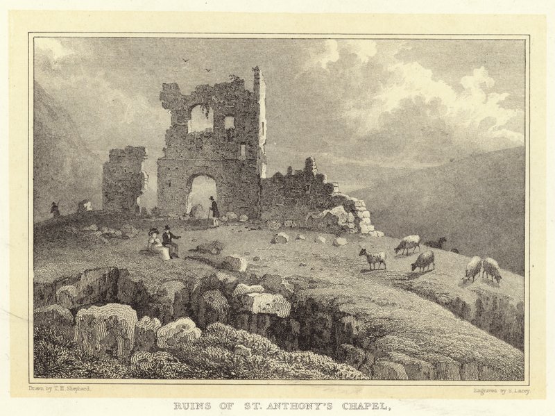 Ruínas da Capela de Santo António (gravura) de Thomas Hosmer (after) Shepherd