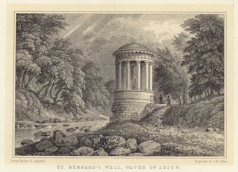 Poço de São Bernardo, Água de Leitão (gravura) de Thomas Hosmer (after) Shepherd