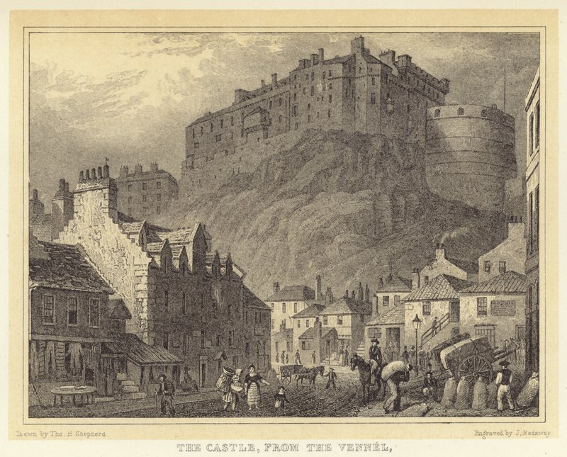 O Castelo, do Vennel (gravura) de Thomas Hosmer (after) Shepherd