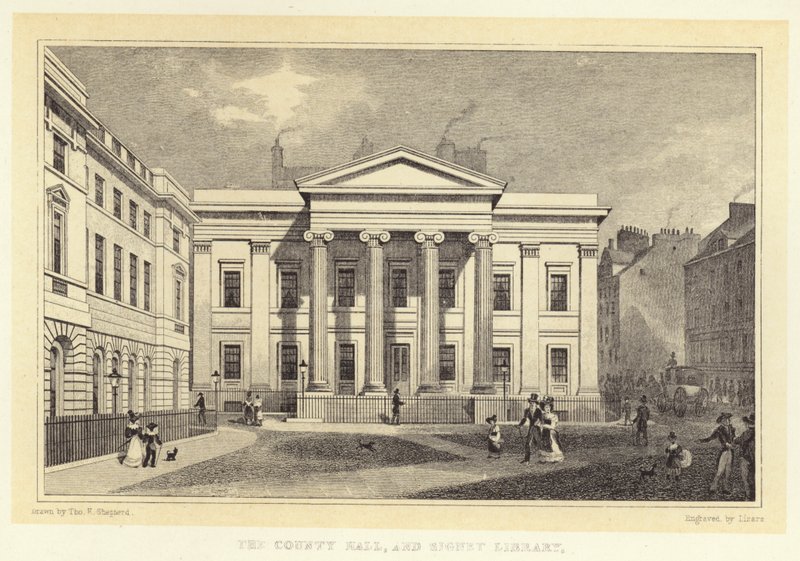 The County Hall, and Signet Library (gravura) de Thomas Hosmer (after) Shepherd