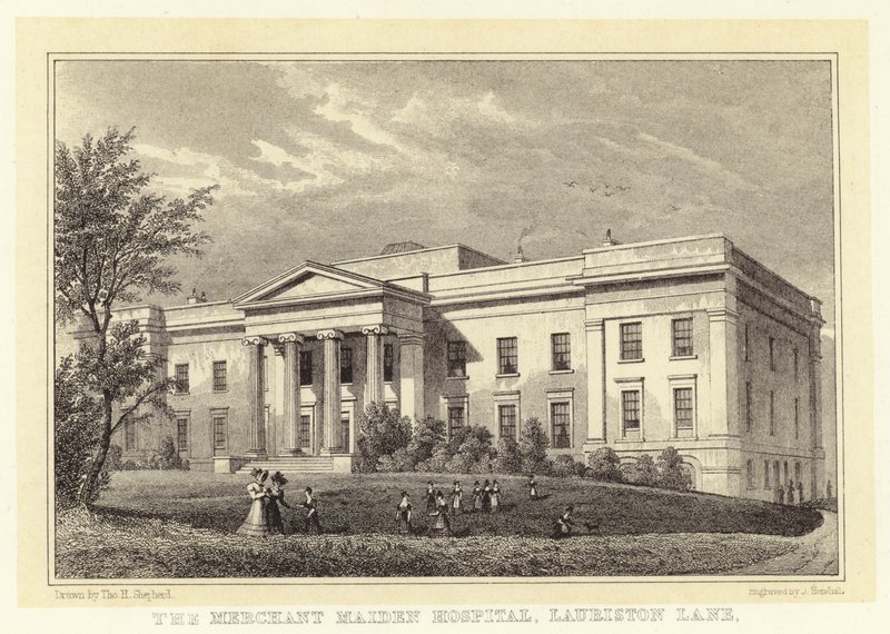 The Merchant Maiden Hospital, Lauriston Lane (gravura) de Thomas Hosmer (after) Shepherd