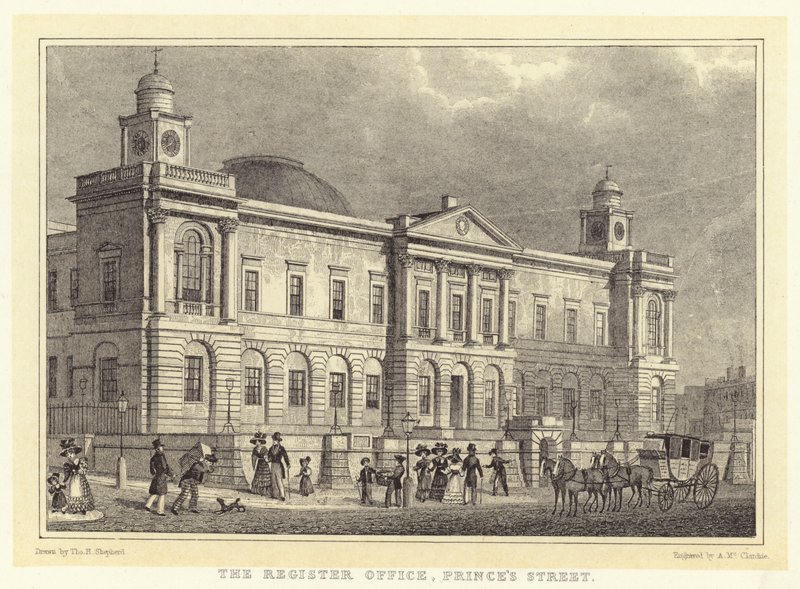 A Conservatória, Rua do Príncipe (gravura) de Thomas Hosmer (after) Shepherd