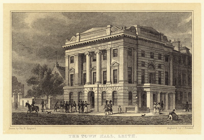 The Town Hall, Leith (gravura) de Thomas Hosmer (after) Shepherd