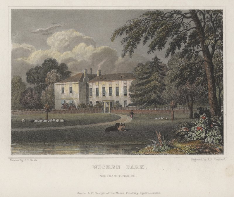 Wicken Park, Northamptonshire (gravura colorida) de Thomas Hosmer (after) Shepherd