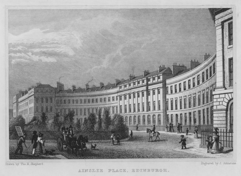 Ainslie Place, Edimburgo (gravura) de Thomas Hosmer Shepherd