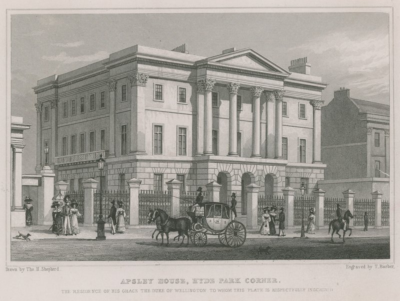 Apsley House, Hyde Park Corner, Londres, a residência do Duque de Wellington de Thomas Hosmer Shepherd