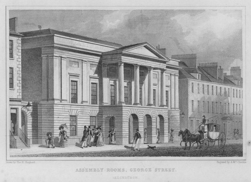 Assembly Rooms, George Street, Edinburgh (gravura) de Thomas Hosmer Shepherd
