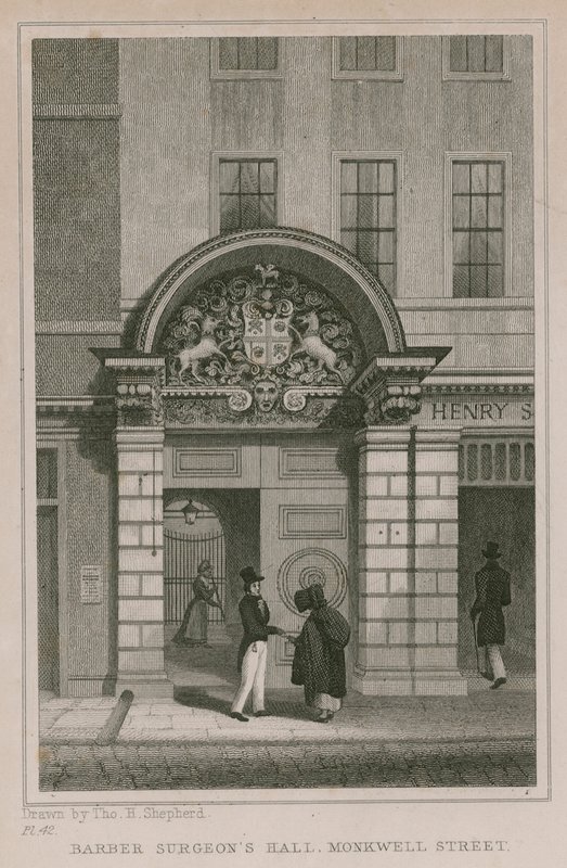 Salão do Cirurgião Barbeiro, Monkwell Street, Londres de Thomas Hosmer Shepherd