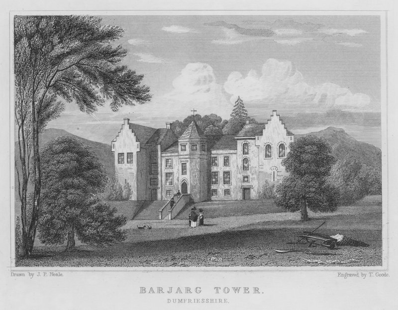 Barjarg Tower, Dumfriesshire (gravura) de Thomas Hosmer Shepherd