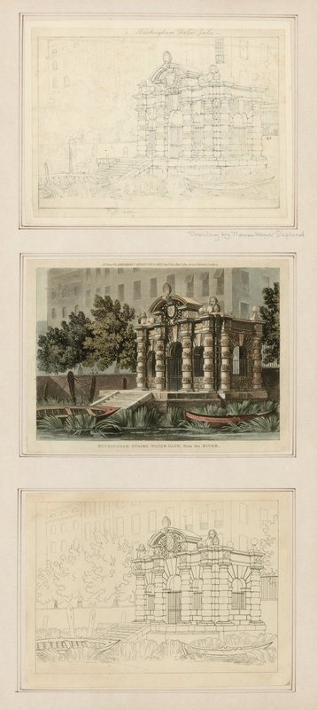 Buckingham Stairs Water Gate, do rio de Thomas Hosmer Shepherd