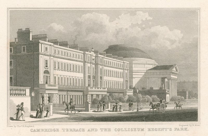 Cambridge Terrace e o Coliseu, Regent&39;s Park, Londres de Thomas Hosmer Shepherd