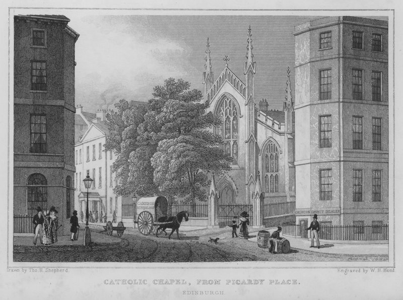 Catholic Chapel, de Picardy Place, Edimburgo (gravura) de Thomas Hosmer Shepherd
