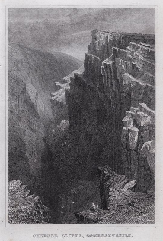 Chedder Cliffs, Somersetshire (gravura) de Thomas Hosmer Shepherd