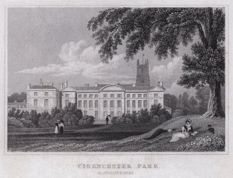 Cirencester Park, Gloucestershire (gravura) de Thomas Hosmer Shepherd